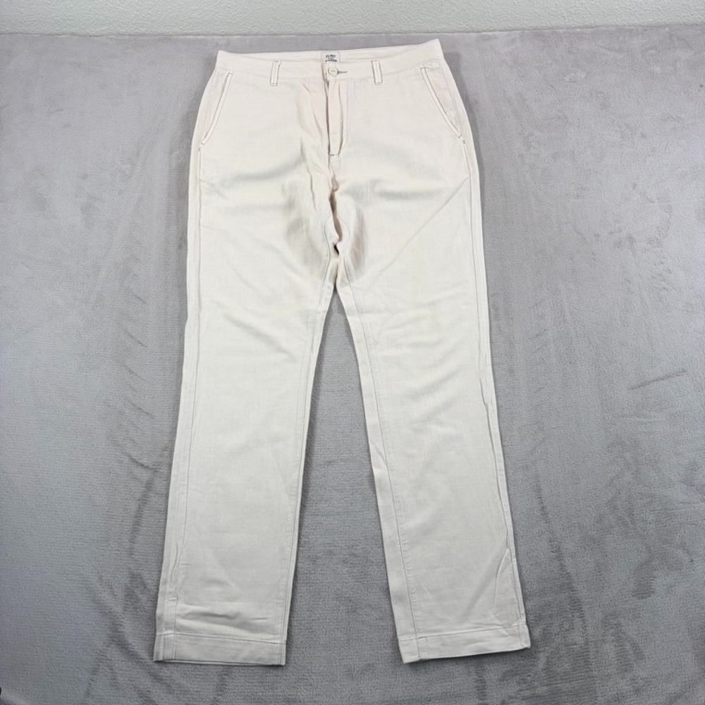 Flint and Tinder Cotton Linen Chino Pants in Natural Garment-dyed Men 32x32